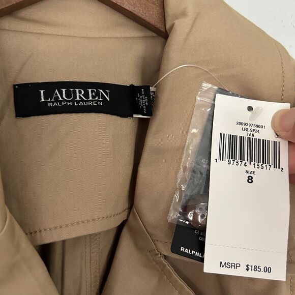 Lauren Ralph Lauren Twill Trench Dress Belted Sleeveless NWT Size 8 - Picture 13 of 13